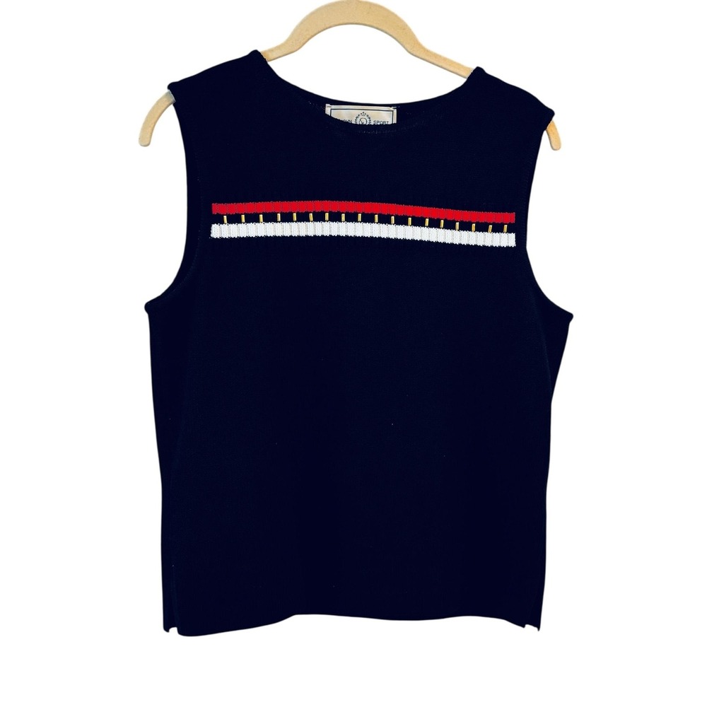 Vintage St John Sport Sweater Vest Womens S Preppy Old Money Academia